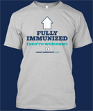 Blue T-shirt with Iboostimmunity logo